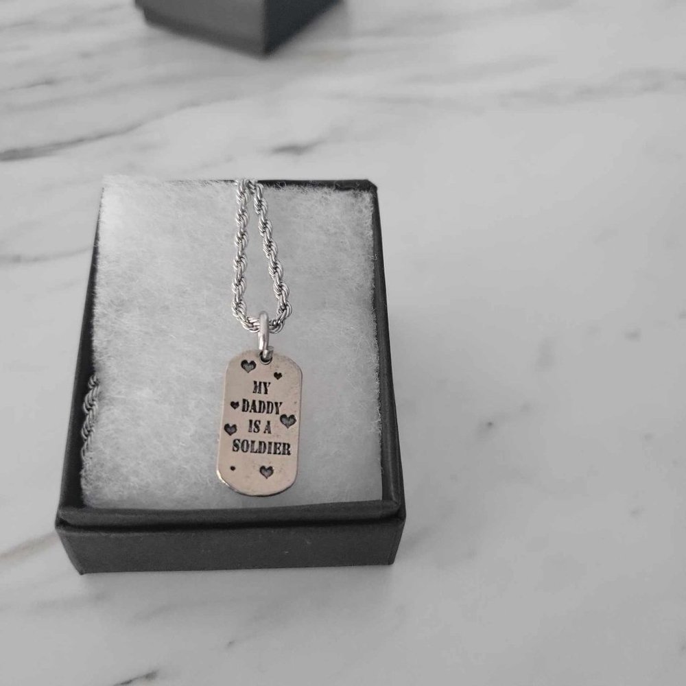 My Daddy Is A Soldier Rope Necklace